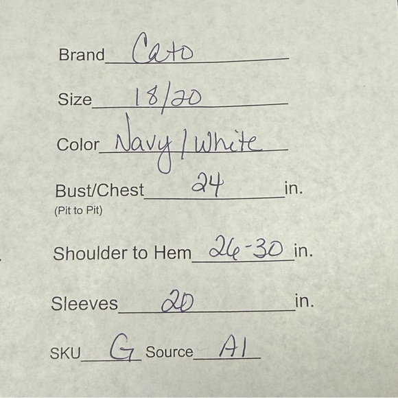 Cato Navy White Print Blouse 18/20W Boho Career Casual Roll Sleeve Top - Picture 10 of 10